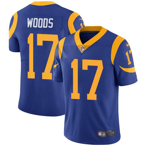 Nike Rams #17 Robert Woods Royal Blue Alternate Men's Stitched NFL Vapor Untouchable Limited Jersey - Click Image to Close